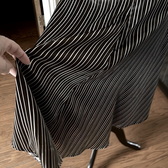 Vintage Y2K 90s Alyn Paige Dress Midi Halter Vacation Ready 9/10 Stripe  Brown - Picture 8 of 10